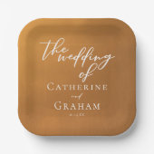 素朴金ゴールドボヘ結婚ミアン ペーパープレート (正面)