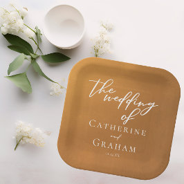 素朴金ゴールドボヘ結婚ミアン ペーパープレート