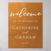 素朴金ゴールドミニマル秋の結婚式歓迎 ポスター (正面)