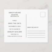 素朴金ゴールドモダンミニマル写真保存日時 案内ポストカード (裏面)