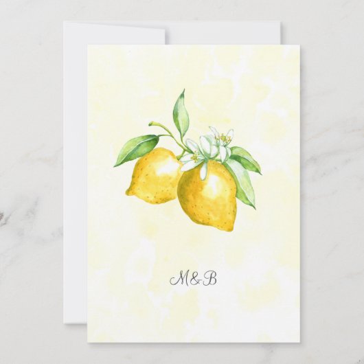 素朴金ゴールドリースサマー婚約パーティ 招待状 (裏面)