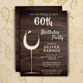 素朴金ゴールドワイングラス60誕生日 箔招待状