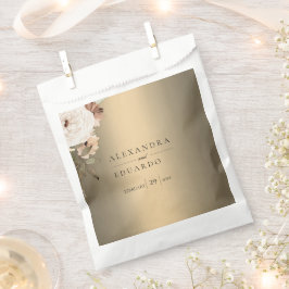 素朴金ゴールド上の野エレガント花 フェイバーバッグ