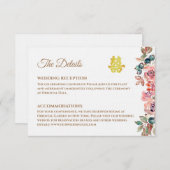 素朴金ゴールド中国の結婚詳細 エンクロージャーカード (正面/裏面)