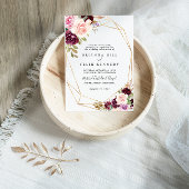 素朴金ゴールド幾何フローラ伝統的結婚の 招待状