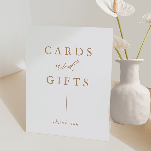 素朴金ゴールド書のカードとギフト 台座サイン