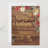 素朴金ゴールド書道クリスマス 招待状 (正面)