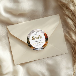 素朴金ゴールド林男の赤ちゃんシャワー ラウンドシール