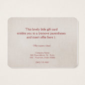 素朴金ゴールド枠の水平線ロゴギフトカード (裏面)