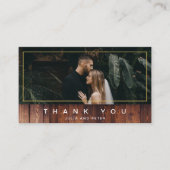 素朴金ゴールド枠木製写真サンキューカード エンクロージャーカード (正面)