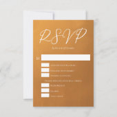 素朴金ゴールド秋の結婚式 出欠カード (正面)