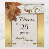 素朴金ゴールド秋アニバーサリーワインラベル ワインラベル (シングルラベル)