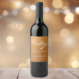 素朴金ゴールド結婚のパーソナライズされたBoho ワインラベル