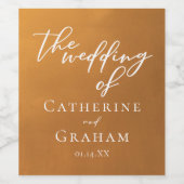 素朴金ゴールド結婚のパーソナライズされたBoho ワインラベル (シングルラベル)