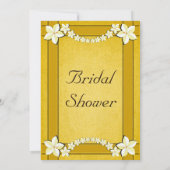 素朴金ゴールド結婚フローラブライダルシャワー招待状 招待状 (裏面)
