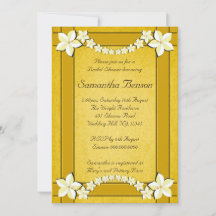 素朴金ゴールド結婚フローラブライダルシャワー招待状