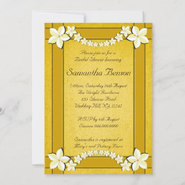 素朴金ゴールド結婚フローラブライダルシャワー招待状 招待状