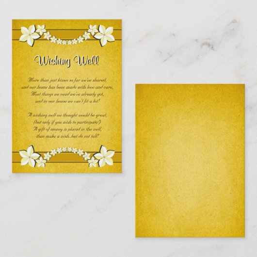 素朴金ゴールド結婚フローラ エンクロージャーカード (正面/裏面)