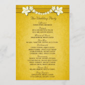 素朴金ゴールド結婚式 プログラム式とパーティー プログラム (裏面)