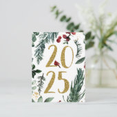 素朴金ゴールド2025年新年祝日葉書 シーズンポストカード (スタンド正面)