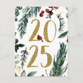 素朴金ゴールド2025年新年祝日葉書 シーズンポストカード (正面)
