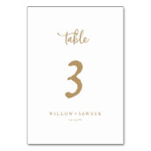 素朴金ゴールド・スクリプトの表の番号 テーブルナンバー (裏面)