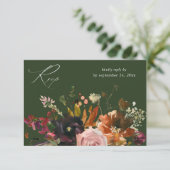 素朴金ゴールド、紫およびピンクのフローラと食事V2 - GR 出欠カード (スタンド正面)