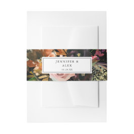 素朴金ゴールド、紫および赤面ピンクフローラ2 v2ブラック 招待状ベリーバンド