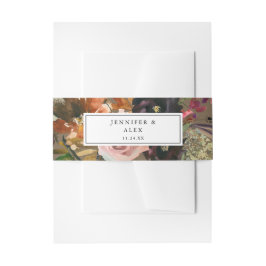 素朴金ゴールド、紫および赤面ピンクフローラ2 v2 Taupe 招待状ベリーバンド