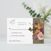 素朴金ゴールド、紫とピンクのフローラの食事なし – トープV2 出欠カード (スタンド正面)