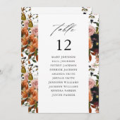 素朴金ゴールド、紫色のWテーブル番号座席表 招待状 (正面/裏面)