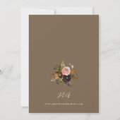 素朴金ゴールド、紫、およびピンクのフローラ4 – トープ結婚の 招待状 (裏面)