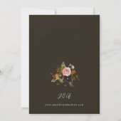 素朴金ゴールド、紫、およびピンクのフローラ4 – ブラウン結婚ズ 招待状 (裏面)