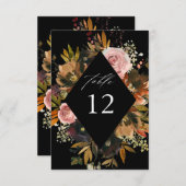 素朴金ゴールド、紫、およびピンクのフローラB表の番号 招待状 (正面/裏面)