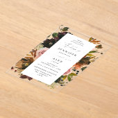 素朴金ゴールド、紫、ピンクフローラ4 アクリル招待状 (レイダウン)