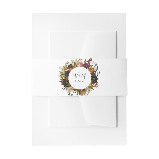 素朴金ゴールド、紫、赤面ピンクフローラ3 招待状ベリーバンド (正面例)