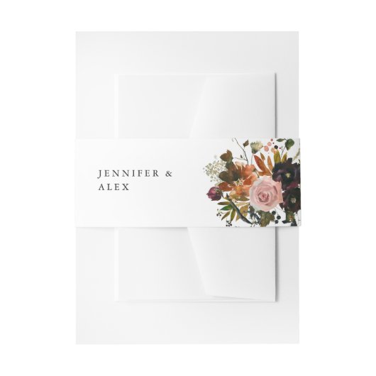 素朴金ゴールド、紫、赤面ピンクフローラ4 v2 招待状ベリーバンド (正面例)