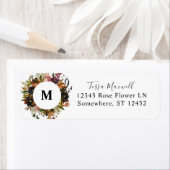 素朴金ゴールド、紫、赤面フローラ差出人住所 ラベル (インサイチュ)