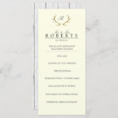 素朴金ゴールド〔雄ジカの〕枝角 |エレガントなウェディングラックカード プログラム (正面/裏面)