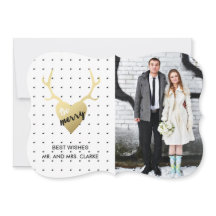 素朴金ゴールド〔雄ジカの〕枝角 |フォトホリデーカード