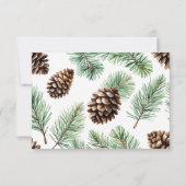 素朴針葉樹離れの松のコーン結婚の 出欠カード (裏面)