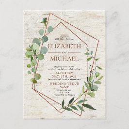 素朴銅幾何緑樺の木はがき 案内ポストカード