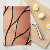 素朴銅文様離れ柄 キッチンタオル (四つ折り)