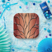 素朴銅文様離れ柄 ペーパープレート (パーティー)