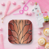 素朴銅文様離れ柄 ペーパープレート (パーティー)