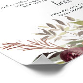 素朴開花の結婚バーメニュー記号 ポスター (角)