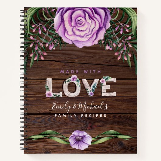 素朴開花カスタムレシピジャーナル結婚のギフト ノートブック (正面)