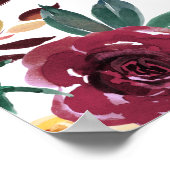 素朴開花シック非詰結婚着式サイン ポスター (角)