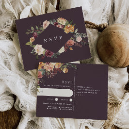 素朴開花フローラ結婚ズ食事の選択RSVP ポストカード