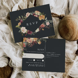 素朴開花フローラ結婚ズ食事の選択RSVP ポストカード